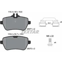 TEXTAR Bremsbelagsatz, Scheibenbremse 2507101 für MERCEDES-BENZ