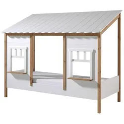 Mid.you Hausbett , Weiß, Eichefarben, Kieferfarben , Holz , Kiefer , 90x200 cm , Baby & Kindermöbel, Kinder- & Jugendzimmer, Kinderbetten, Spielbetten