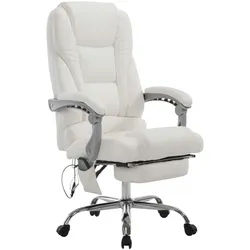 CLP Chefsessel Lederlook weiß , Weiß , Metall , 68x118x64 cm , Büromöbel, Bürostühle, Chefsessel