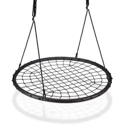Relaxdays Nestschaukel mit Netz 120 cm Schwarz