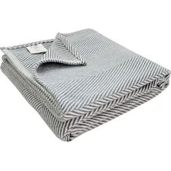 Wohndecke FRAMSOHN FROTTIER "Bio Flanell Wohndecke Fischgrät", grau (anthrazit), B:150cm L:200cm, Baumwolle, Wohndecken, Wohndecke, in dezenten Farbtönen, GOTS zertifiziert