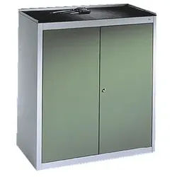CP Stahlschrank mit Flügeltüren 100 x 100 cm grün, 100x100x50 cm