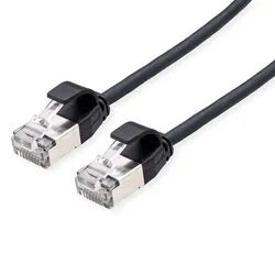 ROLINE U/FTP DataCenter Patchkabel Cat.6A (Class EA), LSOH, slim, schwarz, 1 m