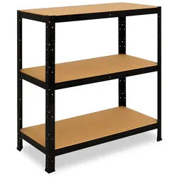 shelfplaza BLACK 90x60x30 cm Schwerlastregal in schwarz mit 3 Böden und 175 kg Traglast pro Boden