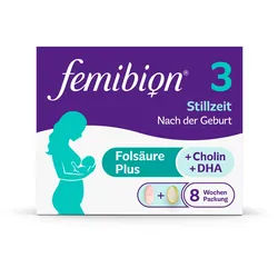 Femibion® 3 Stillzeit Nahrungsergänzung, Cholin, Dha, Folsäure Plus6 Beutel 56 St 56 St Beutel