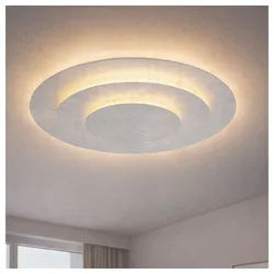 GLOBO LIGHTING LED Deckenleuchte, LED-Leuchtmittel fest verbaut, Warmweiß, Deckenlampe Deckenleuchte Wohnzimmerlampe silber LED silberfarben