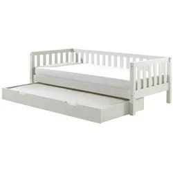 Mid.you Ausziehbett , Weiß , Holzwerkstoff , Kiefer , 90x200 cm , Lattenrost,nicht verstellbar , Baby & Kindermöbel, Kinderzimmer & Jugendzimmer, Kinderbetten, Kinderbetten & Jugendbetten