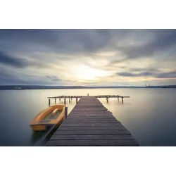 Papermoon Fototapete Steg im Wasser bunt 4 m x 2,6 m