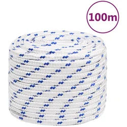 vidaXL Bootsseil Weiß 18 mm 100 m Polypropylen