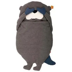 UNUS HOME Kinderschlafsack Biberschlafsack grau (1 tlg., Länge: 120 cm, Breite: ca. 75 cm), Mumienschlafsack, Ganzjahres-Schlafsack, Babyschlafsack kuschelig grau