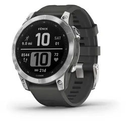 Garmin fenix 7 - 47 mm - silber - Sportuhr mit Band - Silikon - Graphit