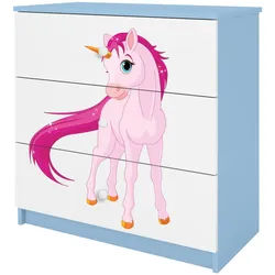 Raumhirsch Furniture Kommode Babydreams Einhorn 81/81/41 , Blau , Holzwerkstoff , Rechteckig , 81x81x41 cm , Babymöbel & Kindermöbel, Babyzimmer, Babyregale & Kinderregale
