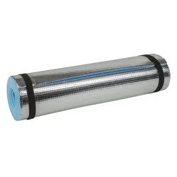 Idena Isomatte 38193 Isomatte mit Aluminiumbeschichtung, 50 x 180 cm, ca. 7 mm dick, wärmeisolierend, kompakt und leicht, ideal für Yoga, Sport, Camping, Festivals oder am Strand, Thermomatte silberfarben