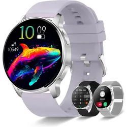 Betatree Smartwatch (3,3 cm, android ios), Smartwatch Damen mit Bluetooth Telefonfunktion 300 Zifferblätter silberfarben
