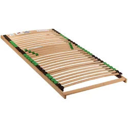 Beco Lattenrost , Holz, Kunststoff , Buche , massiv , 7-Zonen , 80x200 cm , Grüner Punkt, Blauer Engel, Made in Germany, V-Label Vegan , bewegliche Leistenlagerung, Federleisten mit Duokappen, individuelle Liegehärteeinstellung, nicht verstellbar, alternative Größen erhältlich , Schlafzimmer, Lattenroste