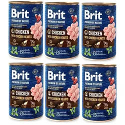 Brit Premium by Nature Huhn mit Hühnerherzen 6x800g