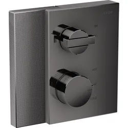 hansgrohe AXOR Edge Thermostat Unterputzmodell mit Absperrventil, Diamantschliff, 46751330, Farbe: Polished Black Chrome