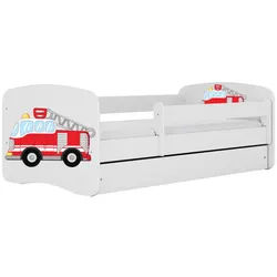 Raumhirsch Furniture Kinderbett Löschzug mit Schublade 140/70 80/61/144 , Weiß , Holzwerkstoff , Rechteckig , 70x140 cm , FSC 100% , Babymöbel & Kindermöbel, Kinderzimmer & Jugendzimmer, Kinderbetten