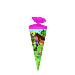 Livepac Office Schultüte Schultüte / Zuckertüte / Länge: 25cm / rund / "Pferdekoppel"