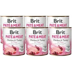 BRIT PATÉ & MEAT CHICKEN & TURKEY FOR PUPPY 6x800g