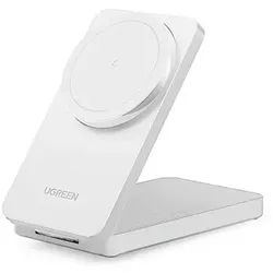 Qi2 15w 2-In-1 Wireless Charger Magsafe Fast Charging Station White