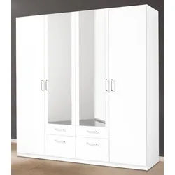 priess Kleiderschrank Bilbao Türanschlag links oder rechts weiß 185 cm x 193 cm x 54 cm