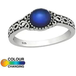 Order & Smile Schmuck Silberring Mood Ring: Stimmungsring Erwachsene Silber 925 silberfarben 49