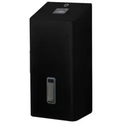 SanTRAL® Plus STU 1 Toilettenpapierspender, ca. 650 Blatt, Papierspender ideal zur hygienischen Einzelblatt-Entnahme, Farbe: mattschwarz, P MN