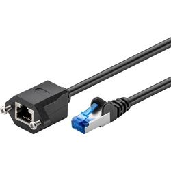Goobay CAT 6A Verlängerungskabel, S/FTP (PiMF), Schwarz
