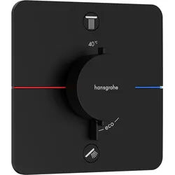 hansgrohe ShowerSelect Comfort Q Thermostat, Unterputz, 2 Verbraucher, Soft Edge Rosette, 15583670, Farbe: Mattschwarz