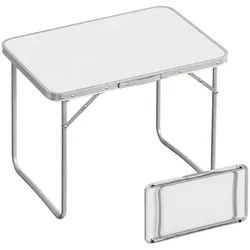 relaxdays Klapptisch 2x Klappbarer Campingtisch, weiß silberfarben|weiß