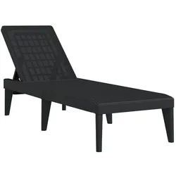 vidaXL Gartenliege Sonnenliege Anthrazit 186x60x29 cm PP, 1 St. grau