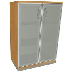 fm Büromöbel Aktenschrank »Sidney« 3 OH satinierte Acrylglastüren braun, 80x113.3x44.2 cm