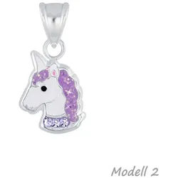 Order & Smile Schmuck Kette mit Anhänger Kinderkette Silber 925 Kette: Einhorn Halskette für Mädchen (Set, inkl. Kette), gestempelt silberfarben