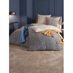 Witt Bettwäsche Bettwäsche, Renforcé, 2 teilig, Renforcé beige|blau