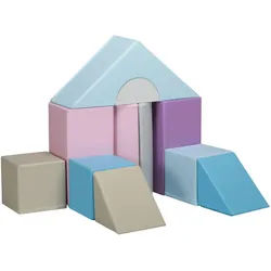 Homcom 11-Tlg. Softbausteine, Schaumstoffbausteine, Bausteinset zum Toben, Klettern , Kunststoff , 25x50x25 cm , unisex , Spielzeug, Sonstiges Spielzeug