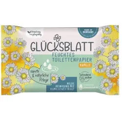 Fripa Glücksblatt Feuchtes Toilettenpapier Kamille, Spülbare Feuchttücher mit pflegendem Kamillenextrakt, 1 Packung = 42 Tücher