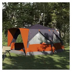 vidaXL Tipi-Zelt, Hütten-Zelt mit Dach Grau und Orange 400 x 350 x 212 cm grau