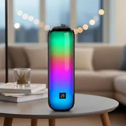 Starker Bluetooth 5.3 Partylautsprecher – Mobile Boombox mit kraftvollem Sound, FM-Radio, USB/MicroSD & bunter Lichtshow für Feste & Outdoor-Einsatz