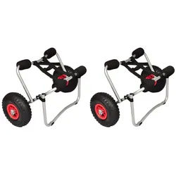 vidaXL SUP-Transportwagen Kajakwagen 2 Stk. Aluminium, (2-St) weiß