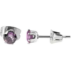 Adelia ́s Paar Ohrhänger Damen Ohrringe – Ohrstecker aus Edelstahl mit Zirkonia, Perfekt als Geschenk zum Jubiläum silberfarben