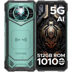 DOOGEE S200X 5G 10100mAh outdoor Handy 12+512GB 6.72" Ohne Vertrag outdoor Smartphone (17 cm/6.72 Zoll, 512 GB Speicherplatz, 100 MP Kamera, Zwei Bildschirme+120Hz, 33W Schnellladung, 100MP AI Kamera mobile phone) grün