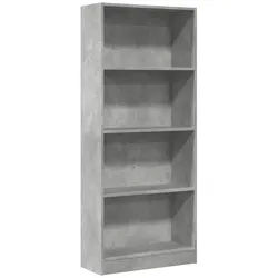 vidaXL Bücherregal Bücherregal Betongrau 60x24x143 cm Holzwerkstoff, 1-tlg. grau