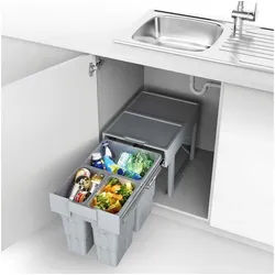 SO-TECH® Mülltrennsystem Abfalltrennsystem essensa easywaste grau 3-fach Trennung