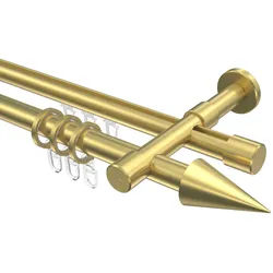 GARDINENSTANGE RUNDROHR-INNENLAUF Prestige Savio 120 cm, 2-läufig, 20 mm Ø Messing-Optik