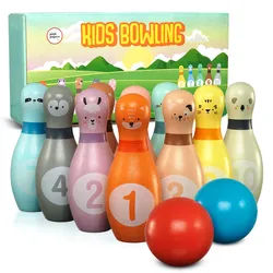 Pink Papaya Kegelspiel für Kinder Kids Bowling Animals XL