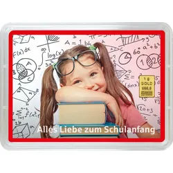 Goldbarren 1g Schulanfang Mädchen (Motivbox)