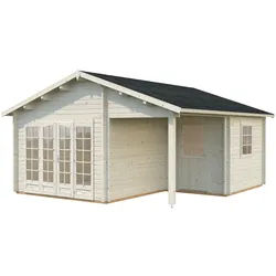 Palmako Gartenhaus Irene 21,9+5,2 m2 - 44 mm naturbelassen