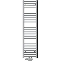 LuxeBath ECD Germany Badheizkörper 300x1400 mm Chrom | Mittelanschluss, gerade, Thermostat, Universal Eck-/Durchgangsform