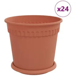 vidaXL Blumentopf Blumentöpfe 24 pcs Ziegelrot Ø 19 x 16 cm Kunststoff (24 St) rot